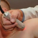 Laser therapy on shoulder